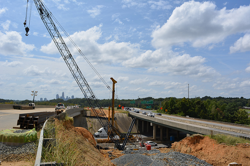 I-77 Express Lanes construction works - August 2017