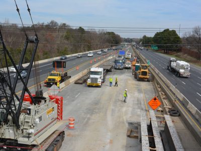 I-77 Express Lanes construction works - February 2017