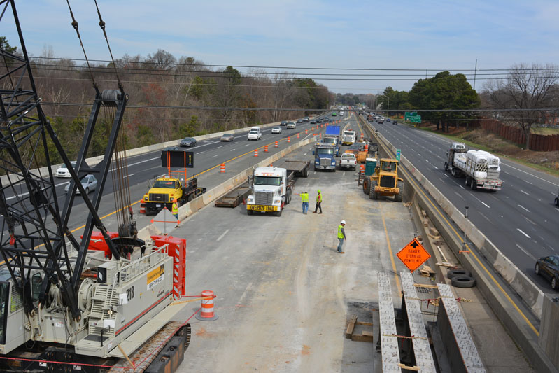 I-77 Express Lanes construction works - February 2017