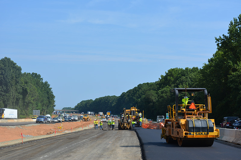 I-77 Express Lanes construction works - July 2017